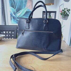 Navy Faux Crocodile/Snake Purse Tote Bag